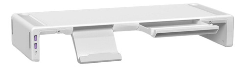 Soporte Para Monitor, Estante Elevador Interfaz Usb Blanca