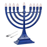 Candelabro Azul Menorah/zion Judaica Ltd