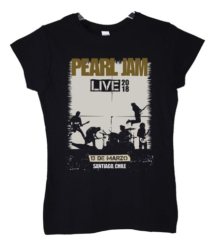 Polera Mujer Pearl Jam Live In Stgo Rock Abominatron