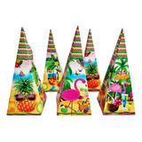 Lembrancinha Flamingo Tropical Caixa Cone Pct. C/20 Unidades