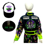 Disfraz Overol Monster Truck Piloto De Carreras Grave Digger Jam Hotwheels Brilla En La Obscuridad