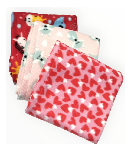 Mantinha Cobertor Para Pet Soft Kit 3 Peças 70x90 Cm