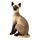 Gato De Peluche Realista Siamés Viahart 35 Cm