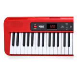 Teclado Musical Kobe Kb-150 Rd Vermelho 61 Teclas Com Fonte