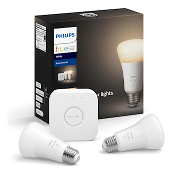 Philips Hue 2-pack White A19 Dimmable Smart Bulb Starter Kit