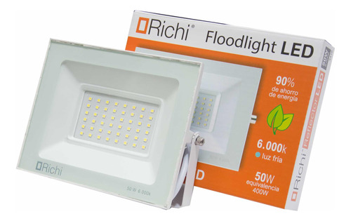 Reflector Led Blanco 50w Exterior/interior Richi