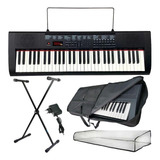 Kit Teclado Musical Queens 61 Teclas Semi Profissional Max