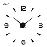 Reloj De Pared 3d Grande Color Negro 