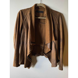 Campera Marron Efecto Gamuza Zara