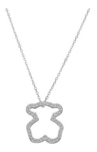 Collar Osito Tous Contorno Circones Plata Italiana Ley 925