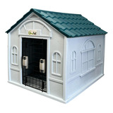 Casa Para Perros Termica Con Puerta Razas Medianas 94x84x82 Color Azul