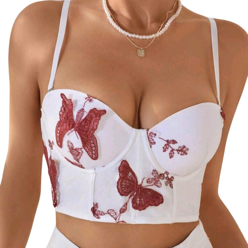 Crop Top Bustier Importado Shein Aesthetic Cute