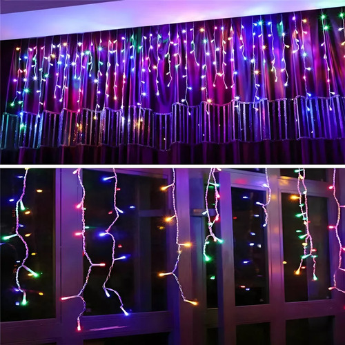 Cascata 200 Led 8 Funções Pisca Natal Decoração 5 Metros