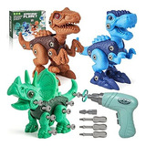 Dinosaurios Desmontables De Juguete De Plastico 3 Piezas