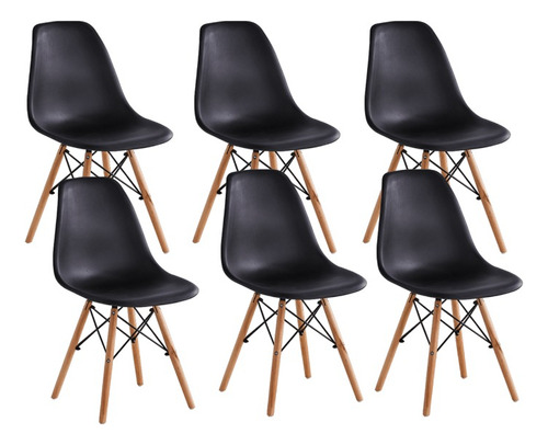 Set De 6 Sillas Eames  Modernas Minimalista 