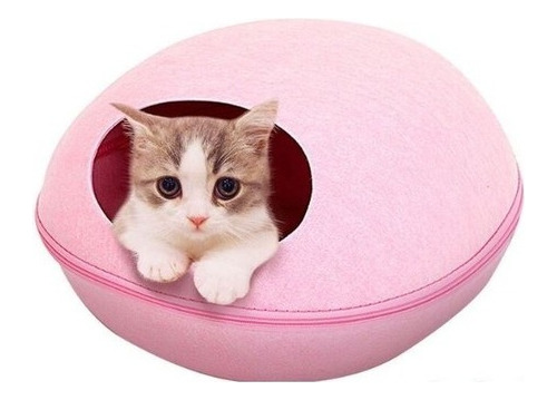 Casa Cama Fieltro Gatos Escondite Guarida Con Almohada - Ar