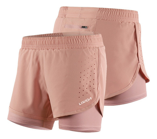 Lixada Mujeres 2-en-1 Running Shorts Secado Rápido Transpir