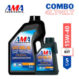 Kit Aceite Lubricante Motor Ama Nafta Diesel Gnc 15w40 4l+1l
