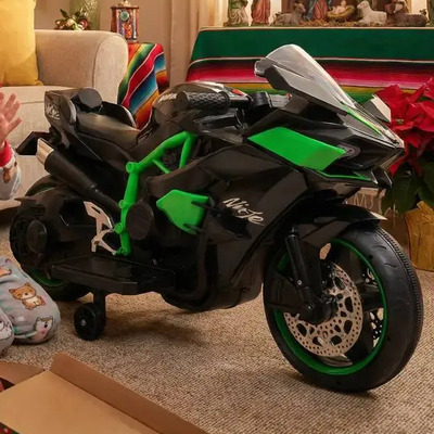 Motocicleta Electrica Montable H2r Kawasaki Con Sonido Negro | Meses sin interés