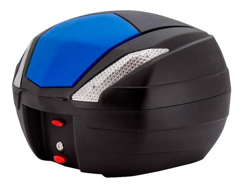 Caja Trasera Para Moto 34l Tomcat Negra Tapa Azul