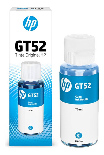 Botella De Tinta Hp Gt52 Cian Original (m0h54al)