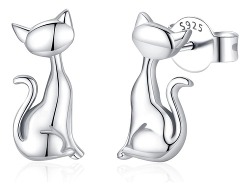 Loove Pendientes De Gato Para Mujer Pendientes De Plata De L