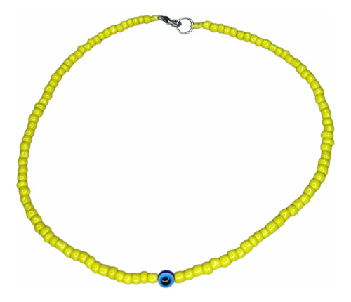 Collar Choker Ojo Turco Mostacilla Amarillo Aesthetic