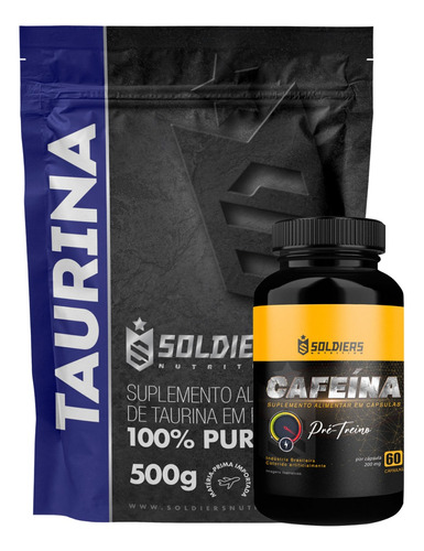 Kit: Taurina 500g + Cafeína 60 Caps