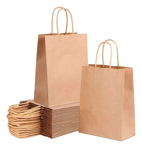 Bolsa De Papel Kraft Con Asas 31,5x41x16 Cm 100 Unds