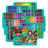 Set 240 Lapices Profesionales Colores Arte Dibujo Caja Metal