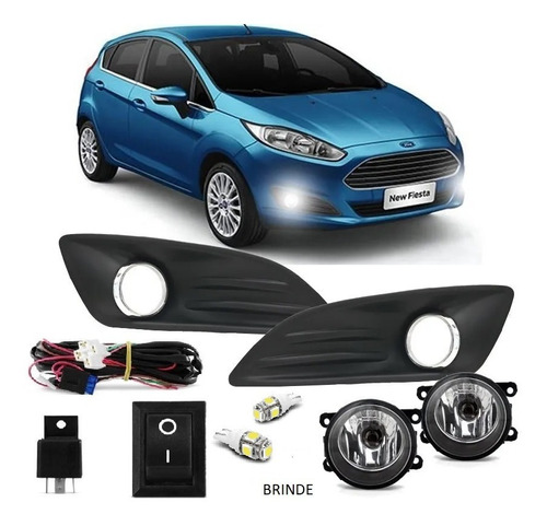 Kit Farol Milha Neblina New Fiesta 2013 2014 + Brinde