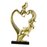 Figura De Pareja Romántica - Escultura De Amantes Oro