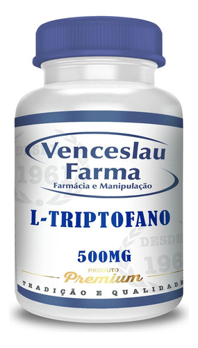 L Triptofano 500mg Com 60 Doses Precursor Da Serotonina 