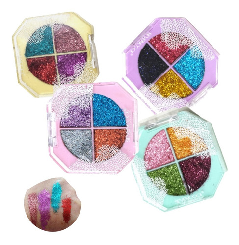 Paletas Glitter Paticula Plana Fija Solo Efecto Cromo