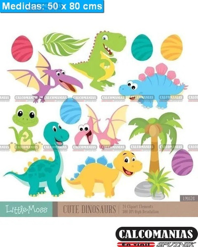 Vinil Decorativo Adhesivo Dinosaurios Infantil Juvenil Mod31