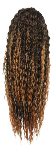 Peruca Front Lace Longa 100% Orgânica Cacheada Afro 60cm+wig