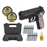 Arma Chumbinho Gamo Pt80 Co2 4.5 Case + Kit Recarga Chumbos