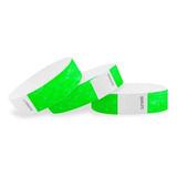 Pulseras Tyvek Verde Neon Numeradas Pack 100 (sin Imprimir)