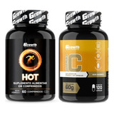 Hot 60 Caps Termogênico + Vitamina C 120 Caps Growth