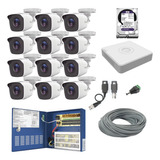 Kit 12 Camaras Hikvision 1080p 2 Mpx Cctv 2 Tb Dvr 16 Canale