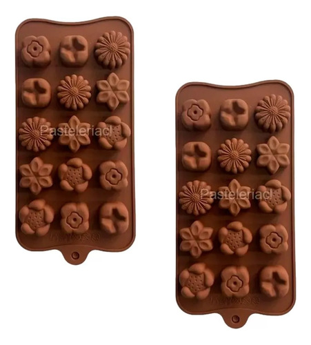 X2 Moldes De Chocolate Moldes Chocolate Silicona 5 Flores N1 Insumos Reposteria Flores Moldes Para Chocolates 