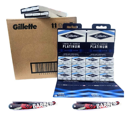 Caixa 1440 Lâmina Barbear Gillette Platinum Atacado Barbeiro