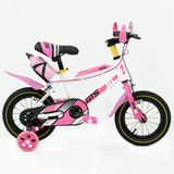 Bicicleta Infantil Rodado 12 Tipo Mountain Bike Con Rueditas Color Rosa