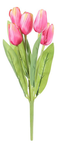 Tulipa Artificial Real Touch Leaf 5 Heads Buds Floral
