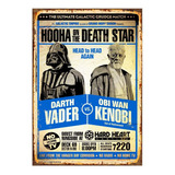 1 Cartel Metalico Cuadro Star Wars Obi Vs Vader 40x28 Cms.