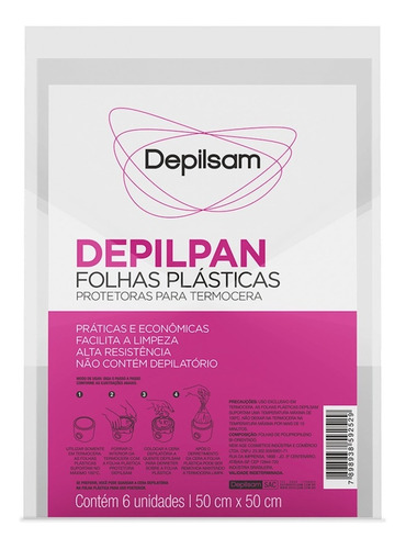 Folhas Plásticas Protetoras Para Termocera Depilsam 6fls