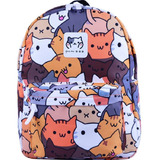 Mochila Escolar De Anime Con Gato Envolvente Para El Patio T