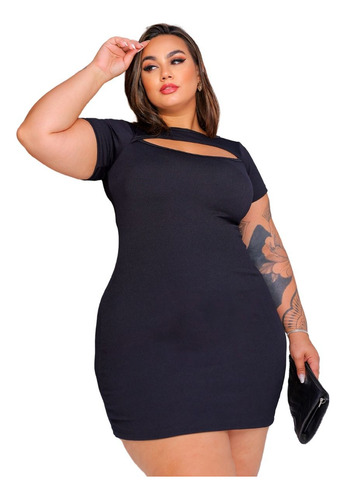 Vestido Feminino Plus Size Moda Blogueira Malha Premium