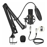 Micrófono Condensador Tonor Xlr, Kit Profesional De Estudio