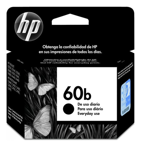 Cartucho De Tinta Hp 60b Preto Simples Original 